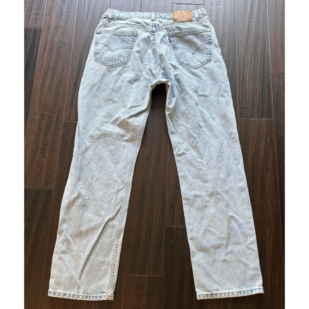 Levis 505 Jeans Mens 36x32 Denim Y2K Straight Leg Regular Fit Light Wash 90s Y2K